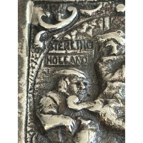 Vtg Sterling Silver Dutch Repoussé Snuff Pull Box 925 13.0g - Picture 8 of 12